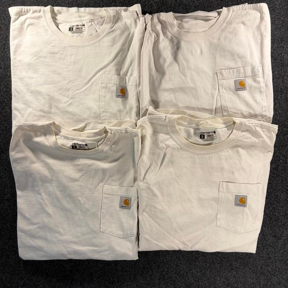 Carhartt White Shirt Bundle 4 Shirts XL Long Sleeve Short Sleeve Workwear